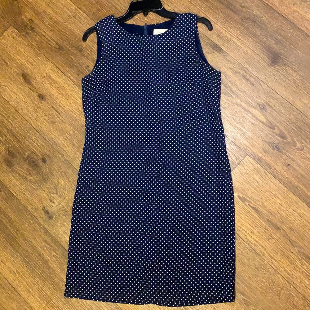 Size 8 Women’s dress knee length. Used. Navy/white